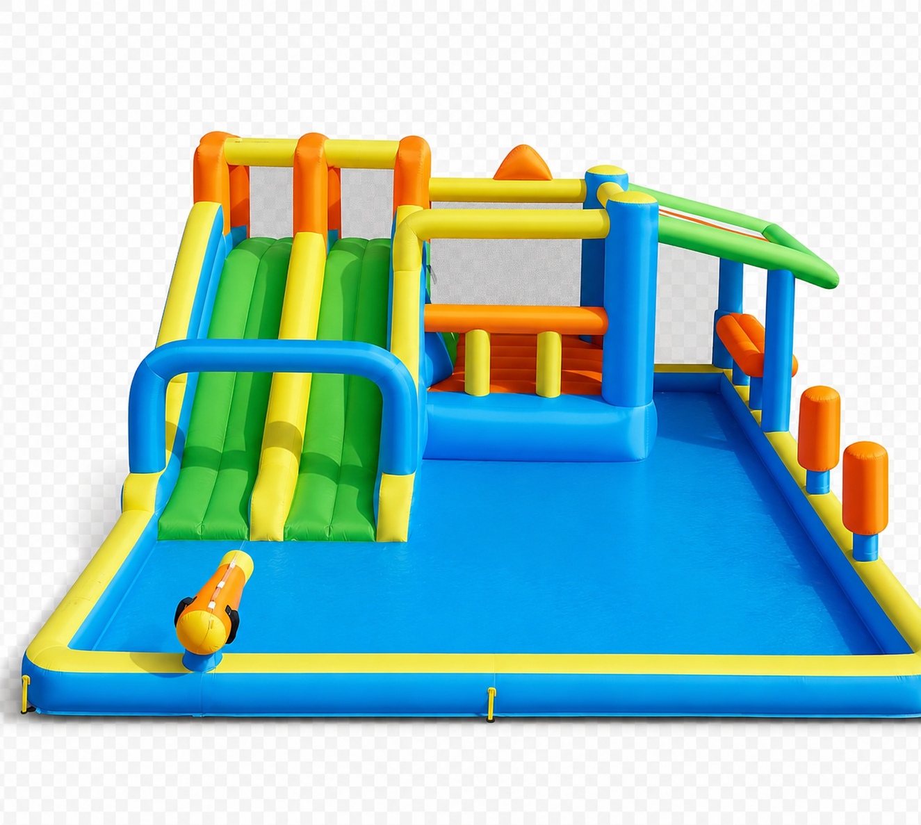 Wet & Dry Soccer Splash Castle inflatable bounce house with slide and splash pool